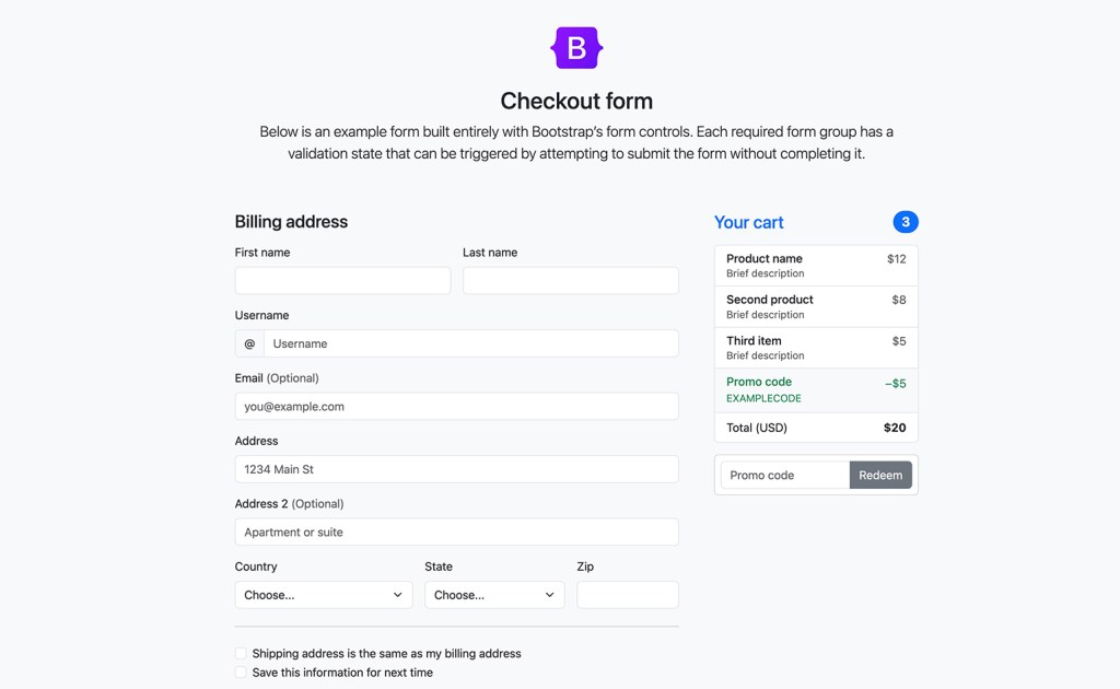 Bootstrap forms examples