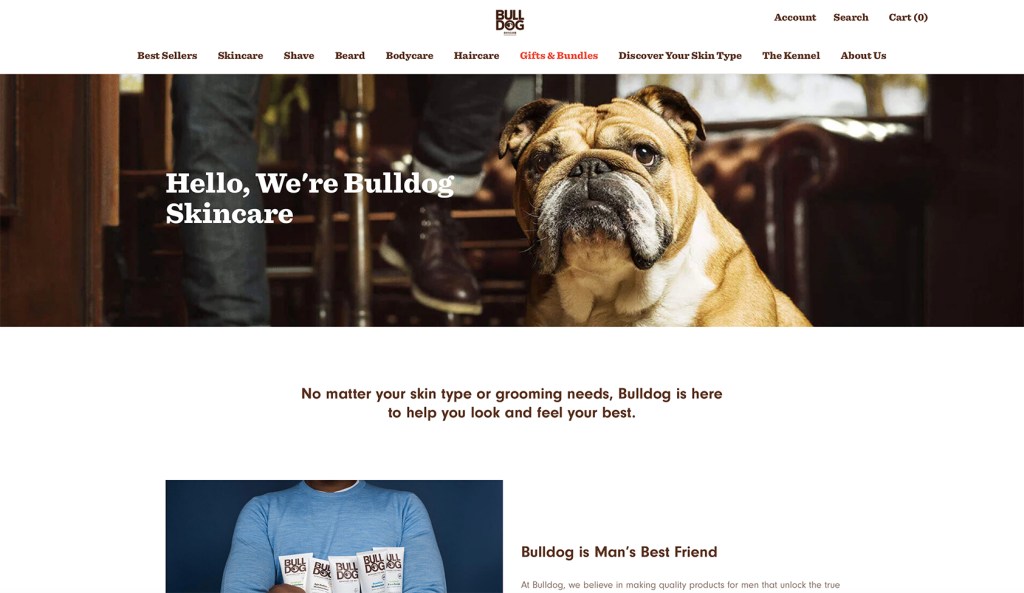 Bulldog skincare about us page