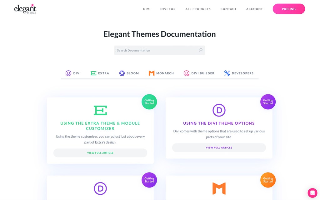 divi documentations