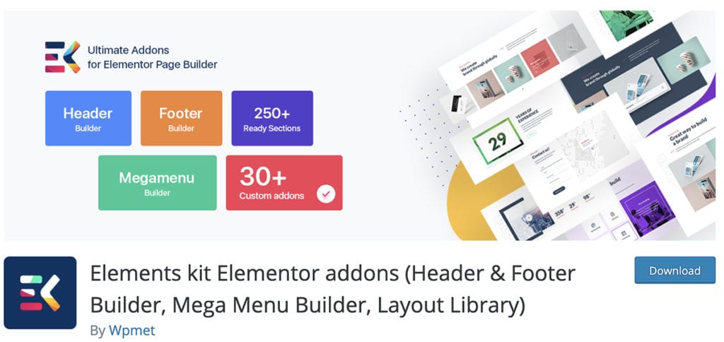 Elements kit Elementor addons (Header & Footer Builder, Mega Menu Builder, Layout Library)