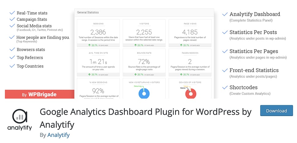 Google Analytics Dashboard Plugin for WordPress by Analytify