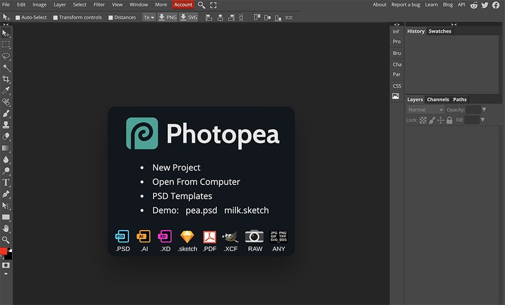 photopea free online graphic editor