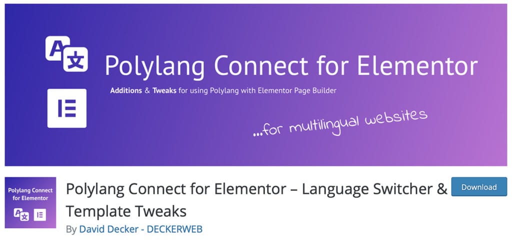 Polylang Connect for Elementor – Language Switcher & Template Tweaks