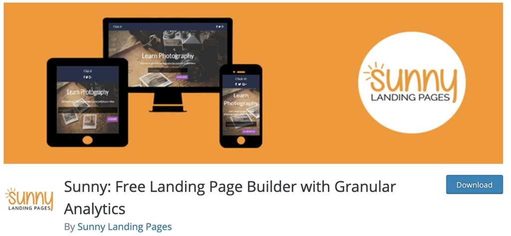 Sunny: Free Landing Page Builder with Granular Analytics