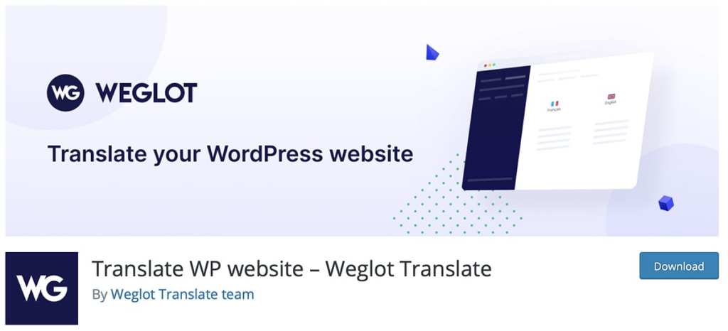 Weglot free translation plugin for WordPress sites