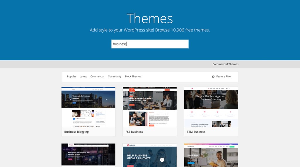 WordPress business themes