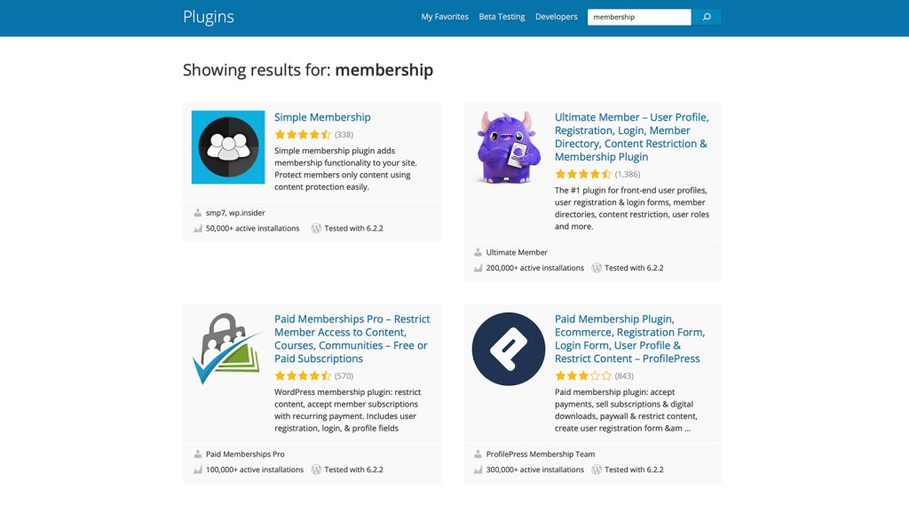 WordPress memberships