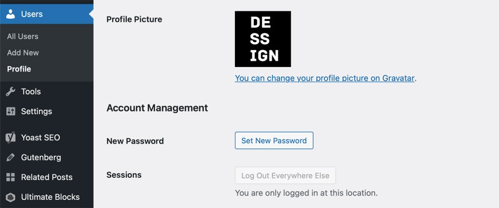 WordPress set new password