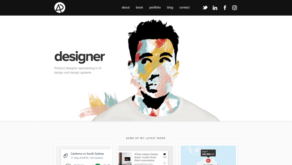 Adham is both designer and coder from Sydney, Australia. Very well design portfolio with some special effects.