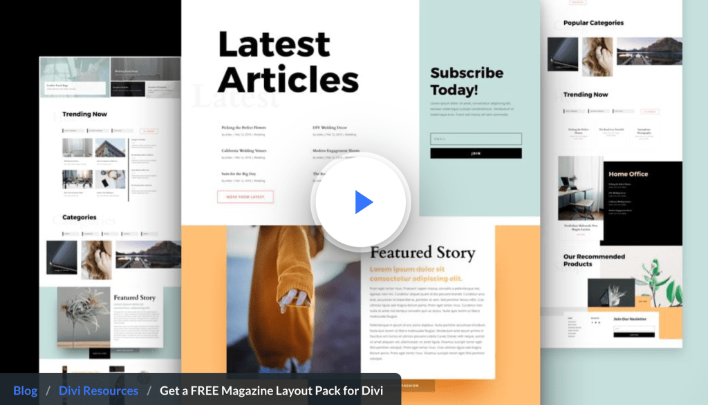 divi magazine layout pack