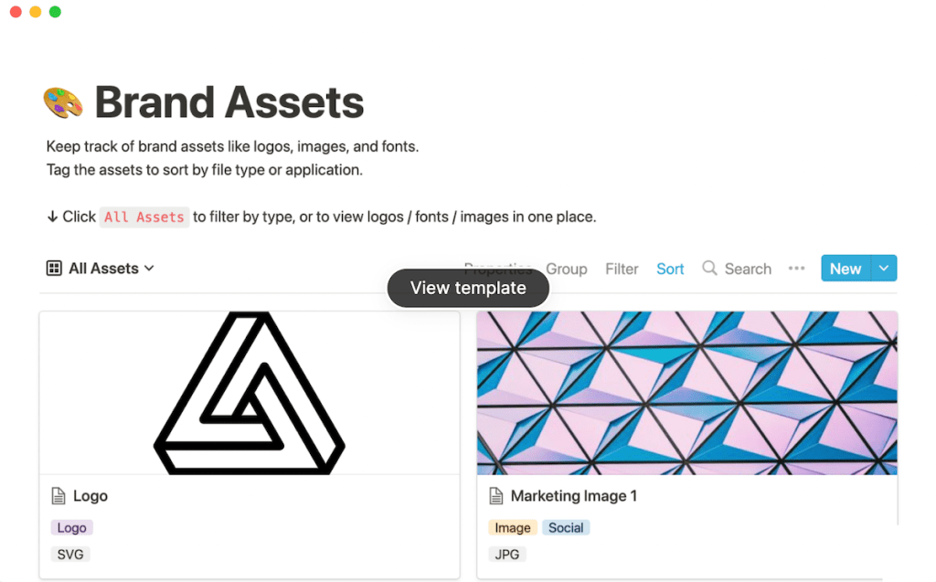 Notion Brand assets template