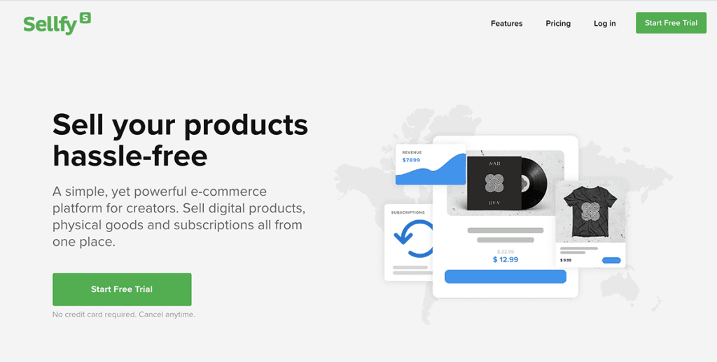 Sellfy eCommerce platform for digital artists